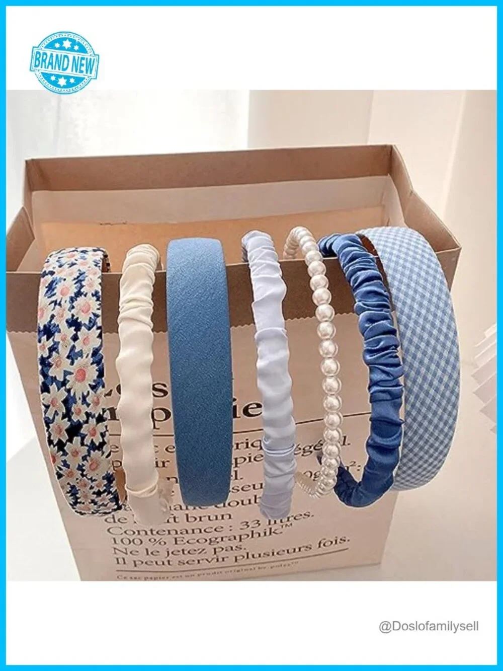 Non Slip Flower & Pearl Hairband Set - Wide Fashion Hair Bands for Women